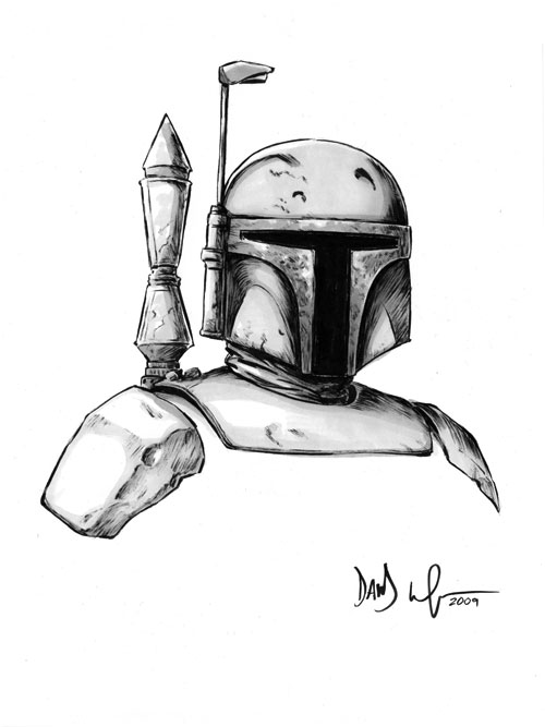 500x667 Davedrawscomics The Blog! Boba Fett And The Goon - Boba Fett Sketch