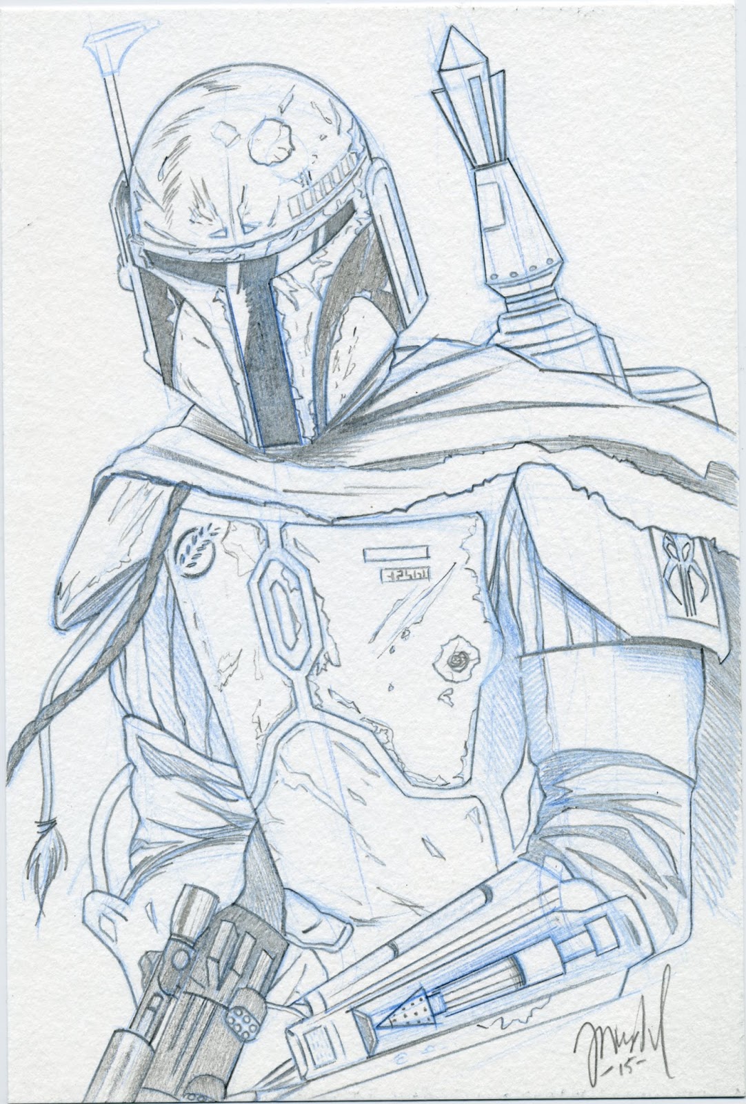 1082x1600 Planet Pulp Celebrating Pulp Culture Boba Fett Sketch - Boba Fett Sketch