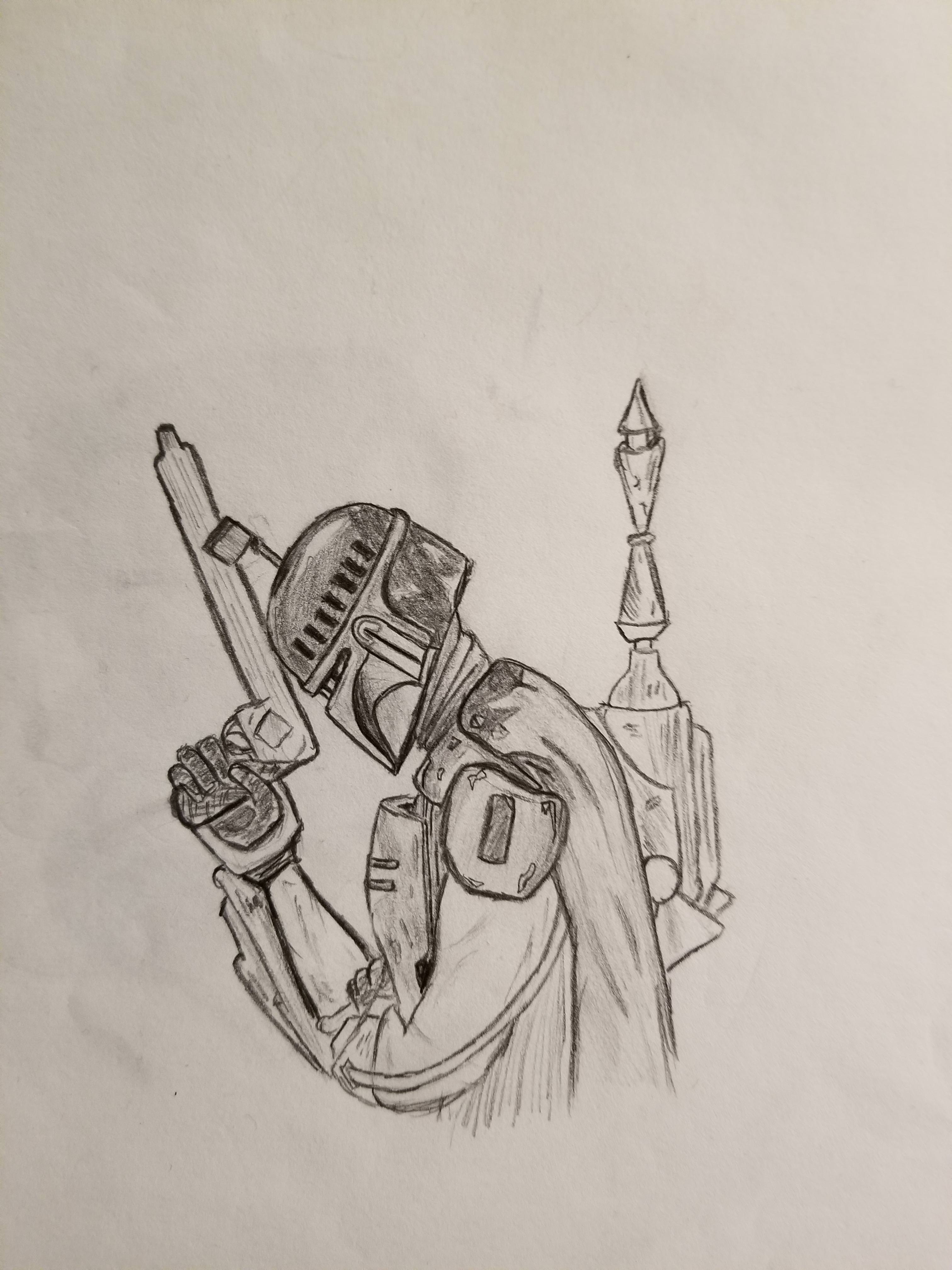 3024x4032 Quick Sketch Boba Fett - Boba Fett Sketch