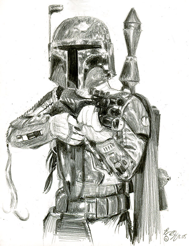 616x800 Boba Fett Sketch By Bamboleo - Boba Fett Sketch