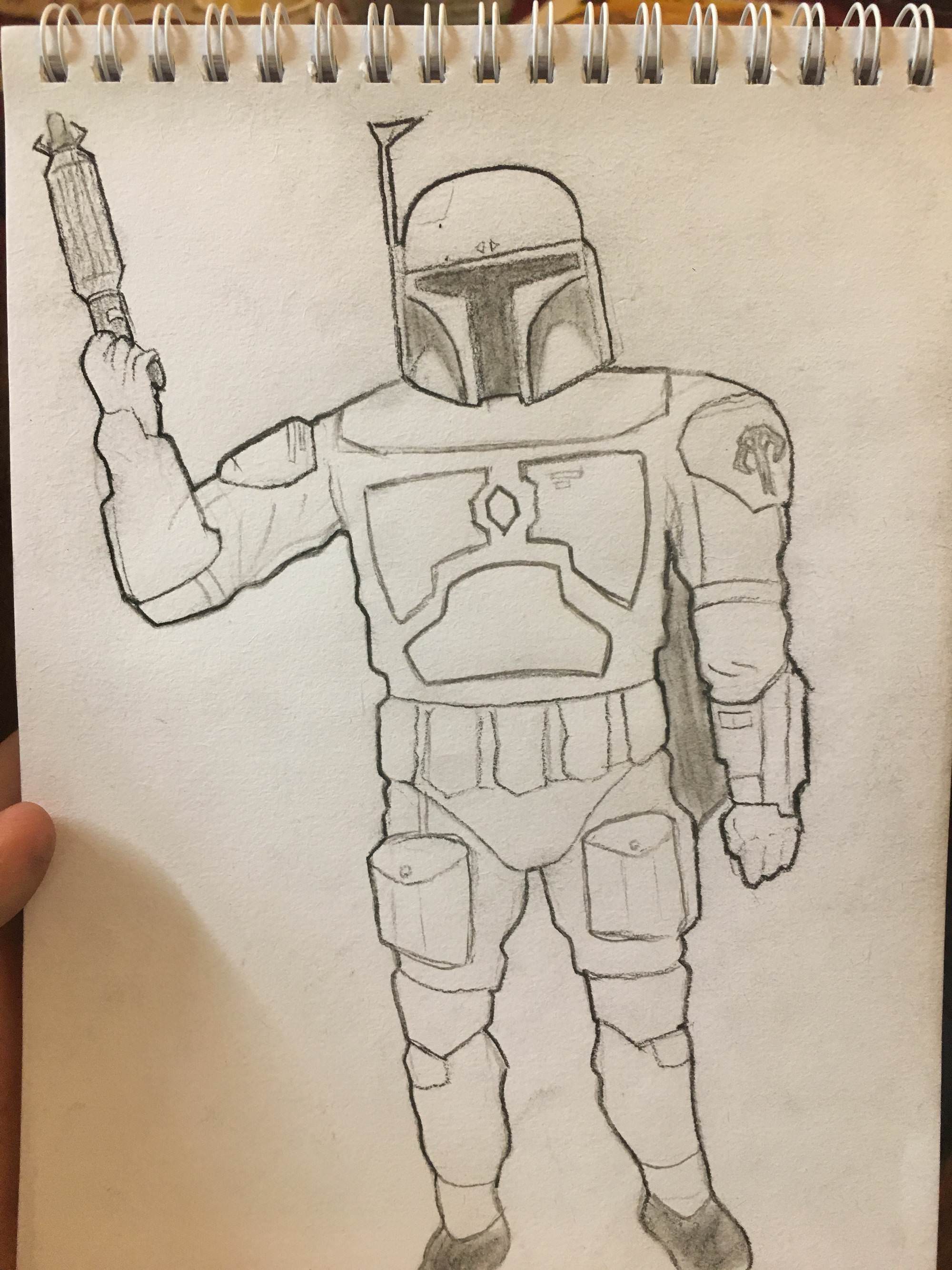2000x2668 Boba Fett Sketch Starwars - Boba Fett Sketch