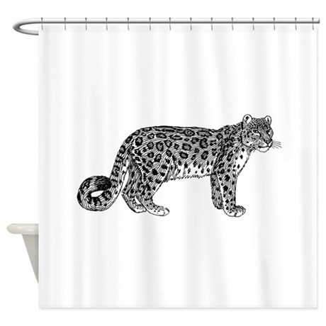 460x460 Bobcat Sketch Shower Curtains - Bobcat Sketch