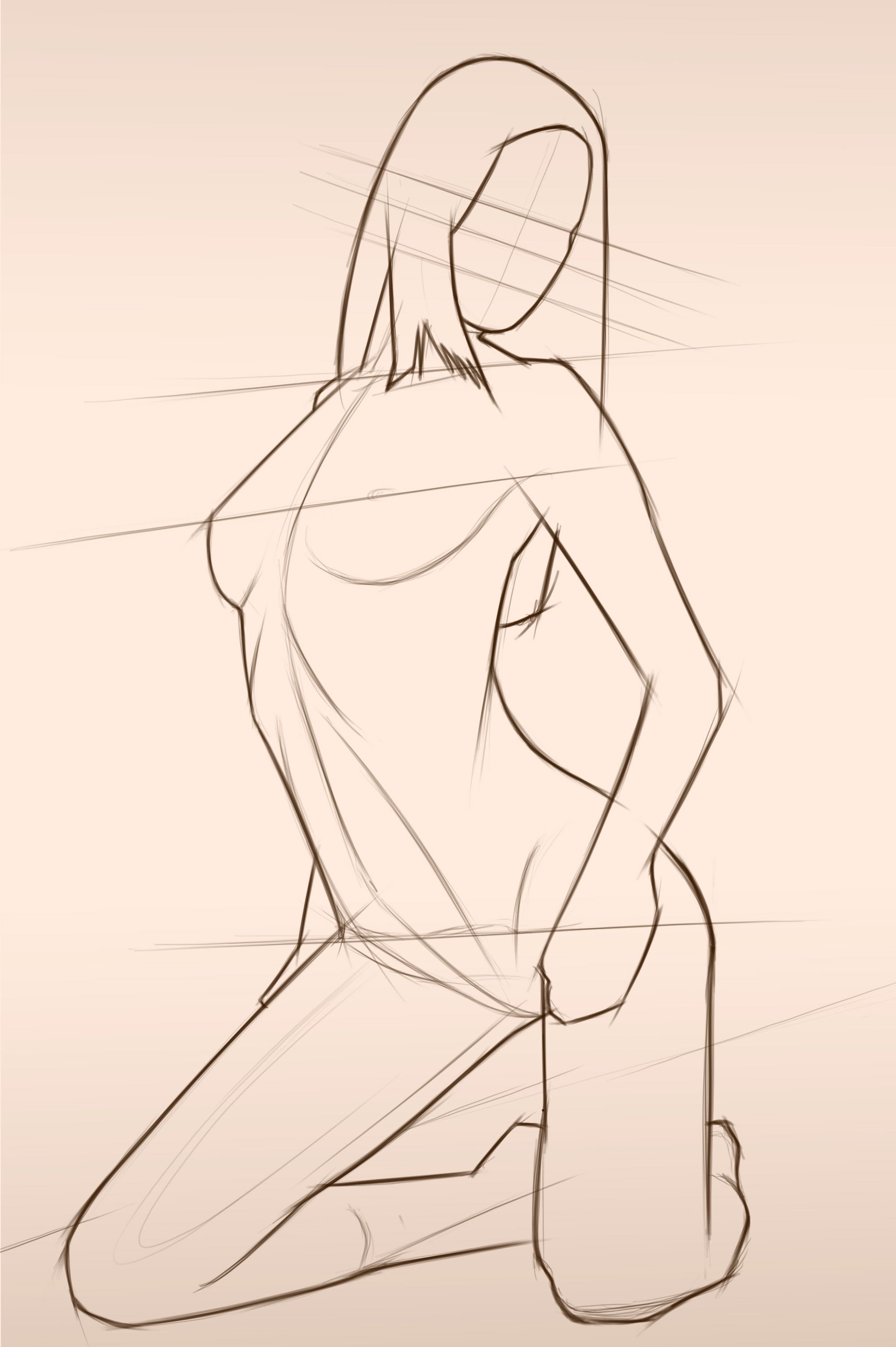 2000x3003 Female Form Sketching Painting Female Bodies - Body Form Sketch