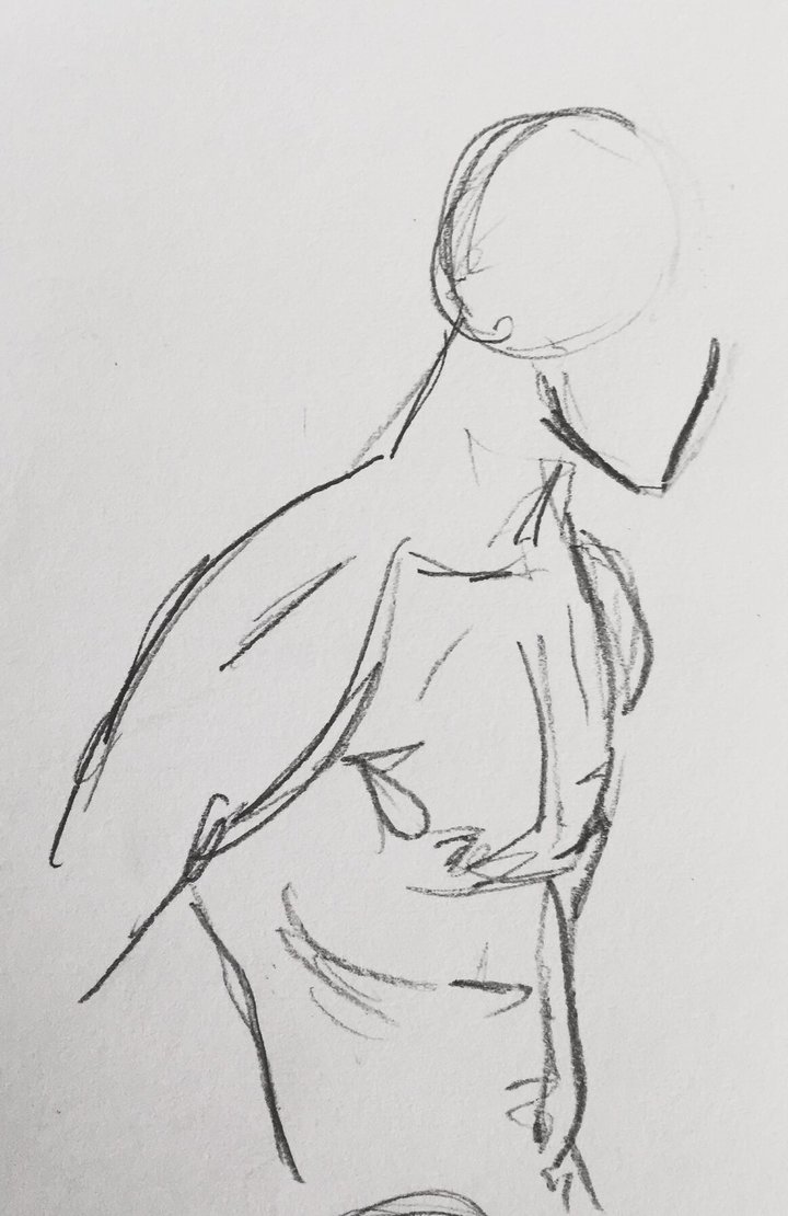 720x1110 Male Body Sketch By Teejyart - Body Image Sketch