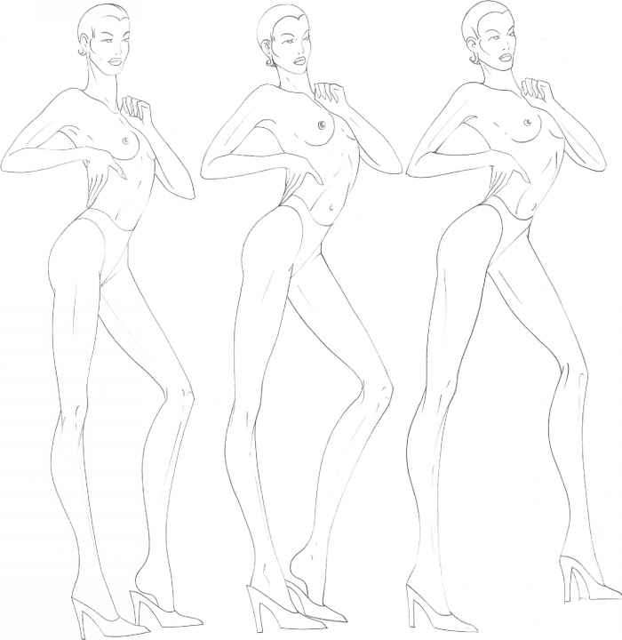 700x720 The Fashion Plate - Body Model Sketch