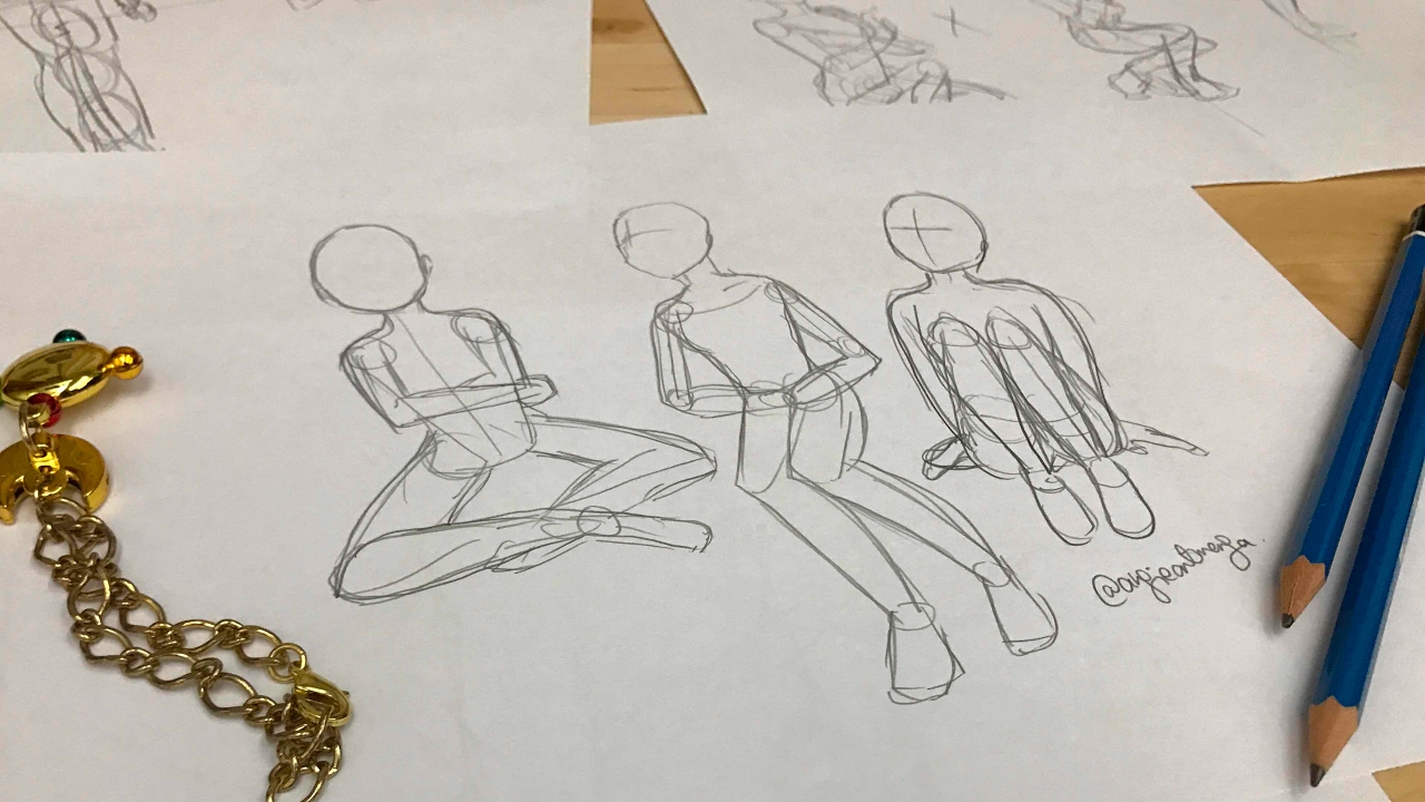 1280x720 Drawing Tutorial For Body Pose - Body Poses Sketch