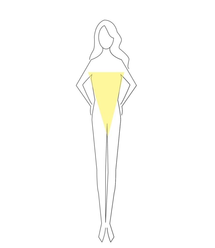 889x1024 Styling Your Body Type Inverted Triangle - Body Shape Sketch