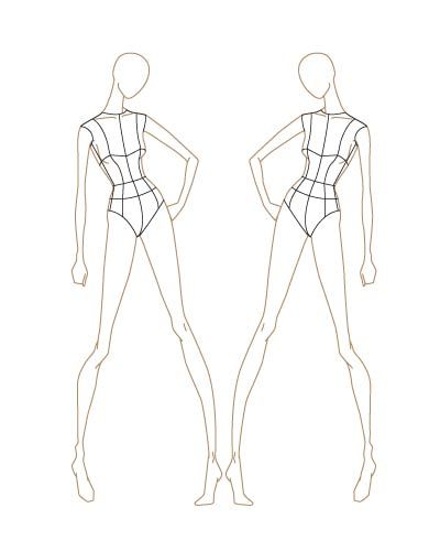 400x500 Fashion Sketch Templates Fashion Illustration - Body Sketch For Fashion Design