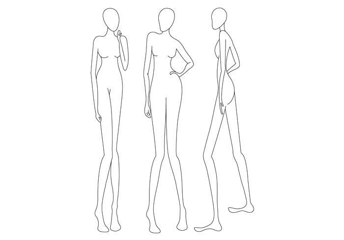 700x490 Download Figure Sketch Different Poses Template For Drawing - Body Sketch For Fashion Design