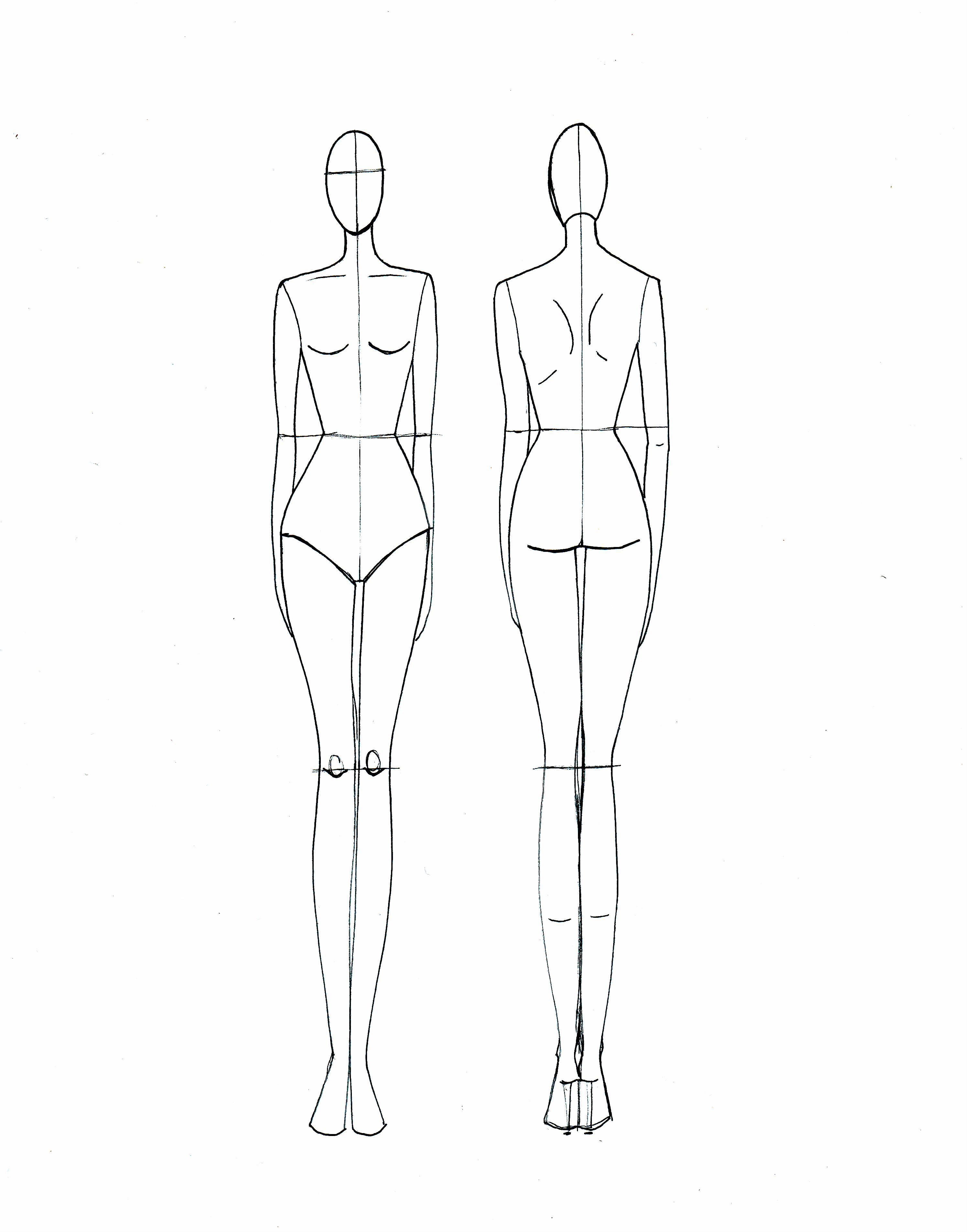 2990x3811 Fashion Drawing Template For A Rainy Day Fashion - Body Template Sketch