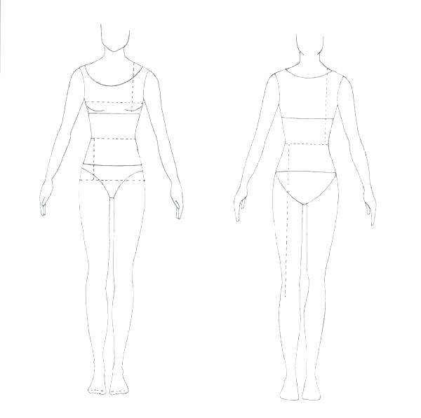 600x597 Fashion Template Female Download Design Sketch Templates Free Body - Body Template Sketch