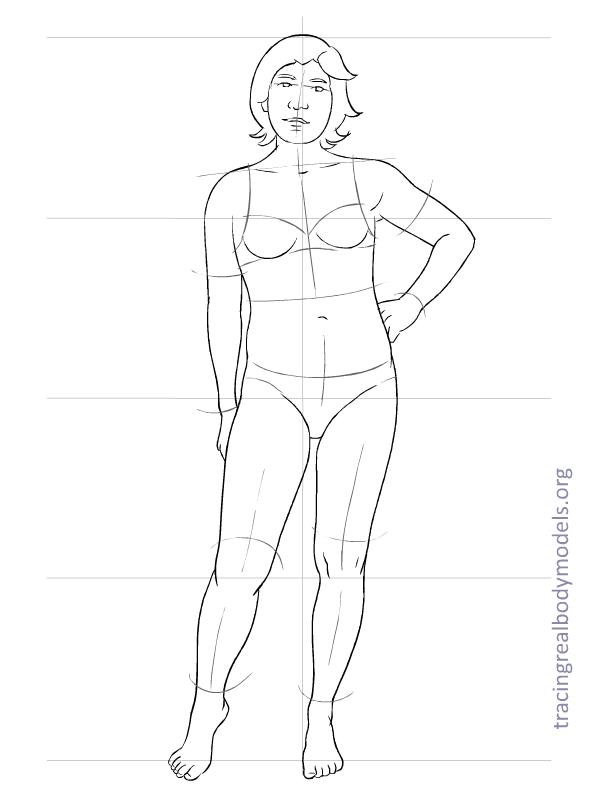 598x792 Tracing Real Body Models An Alternative To The Stereotypical - Body Template Sketch