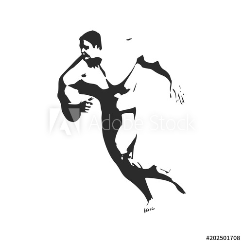 500x500 Bodybuilder Silhouette. Muscular Man Running. Super Hero Sketch - Bodybuilder Sketch