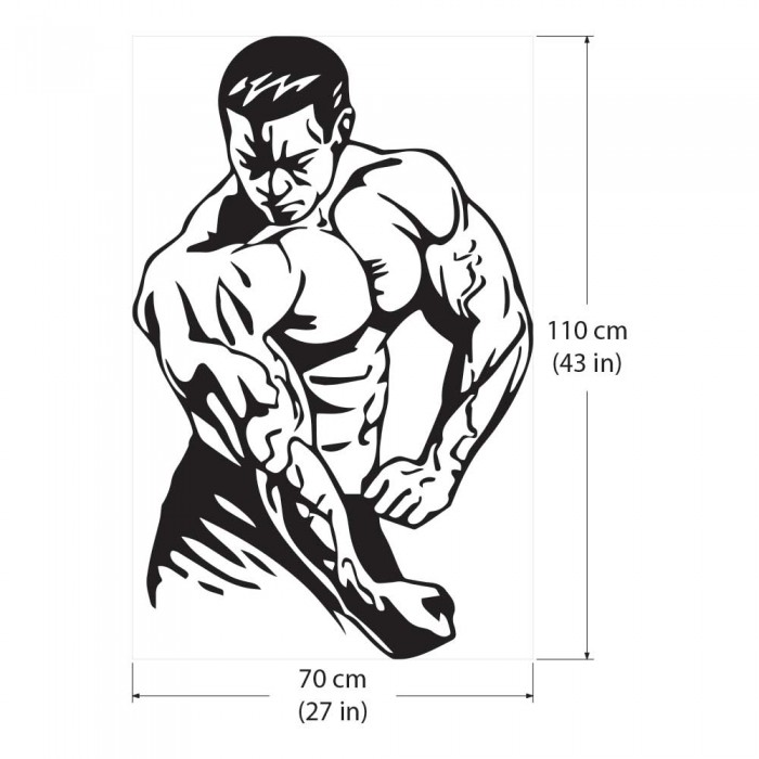 700x700 Bodybuilding Gym Sport Club Fitness Vinyl Wall Art Decal - Bodybuilder Sketch