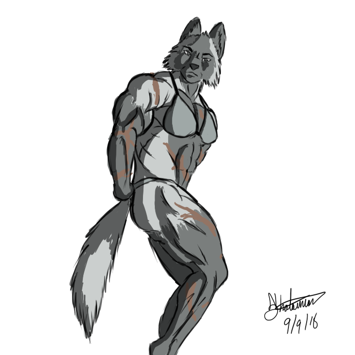 720x720 Emina Bodybuilder Photoshoot 01 [Sketch] By Shataivian - Bodybuilder Sketch