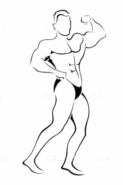 400x600 Male Bodybuilder In Sketch Style - Bodybuilder Sketch