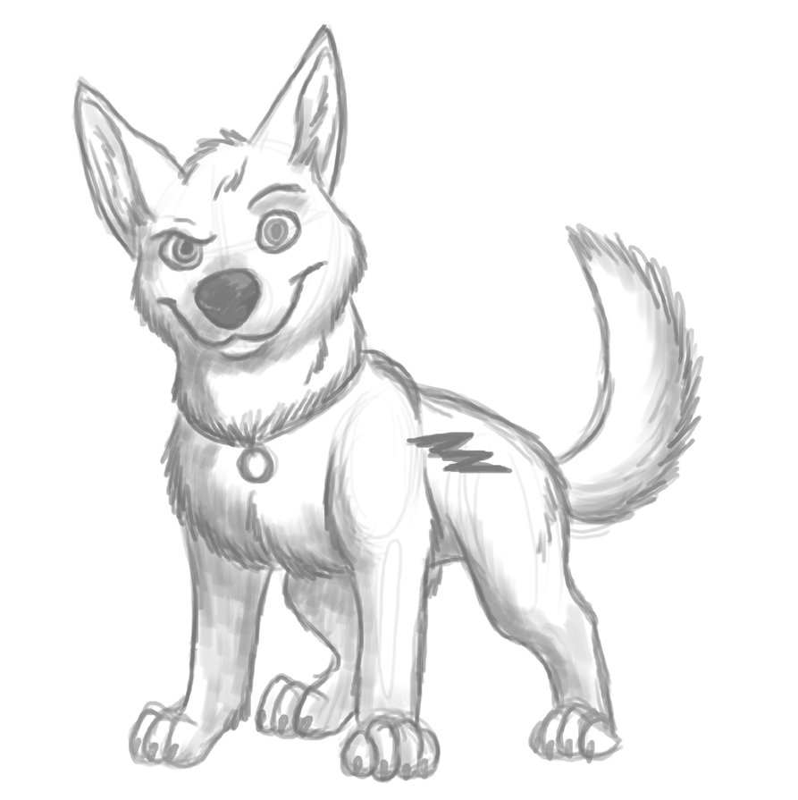 893x895 Bolt Sketch By Lone Wolf 666 - Bolt Sketch