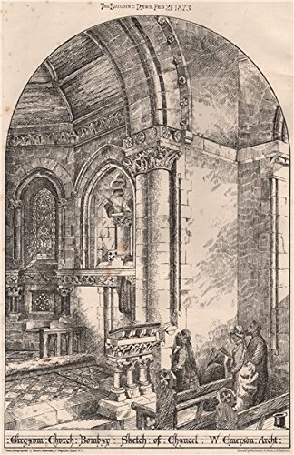 324x500 Girgaum Church Bombay Sketch Of Chancel W. Emerson - Bombay Sketch