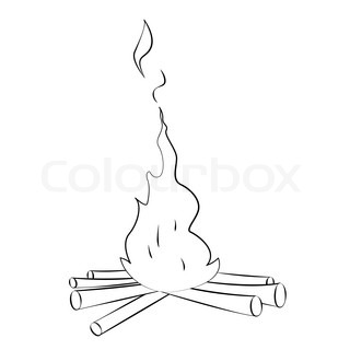 320x320 Bonfire Vector Icon. Beach. Summer. Summertime. Vacation, Eps 10 - Bonfire Sketch