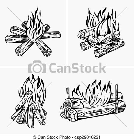 450x470 Set Of Bonfires. - Bonfire Sketch