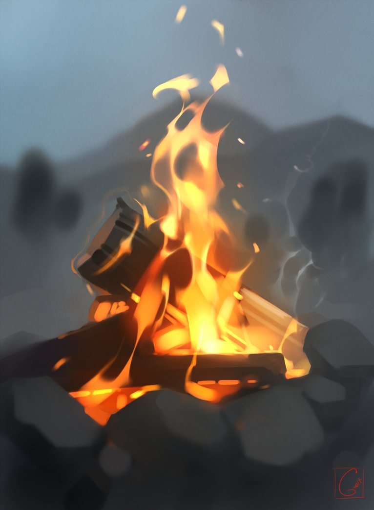 766x1043 Bonfire Sketch By Gaudibuendia - Bonfire Sketch