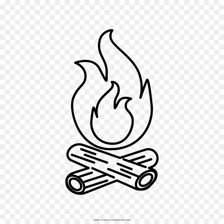 900x900 Black And White Drawing Bonfire Coloring Book Clip Art - Bonfire Sketch