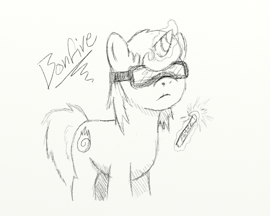 900x720 Bonfire (New Oc Concept Sketch) By Wolfgangthe3rd - Bonfire Sketch