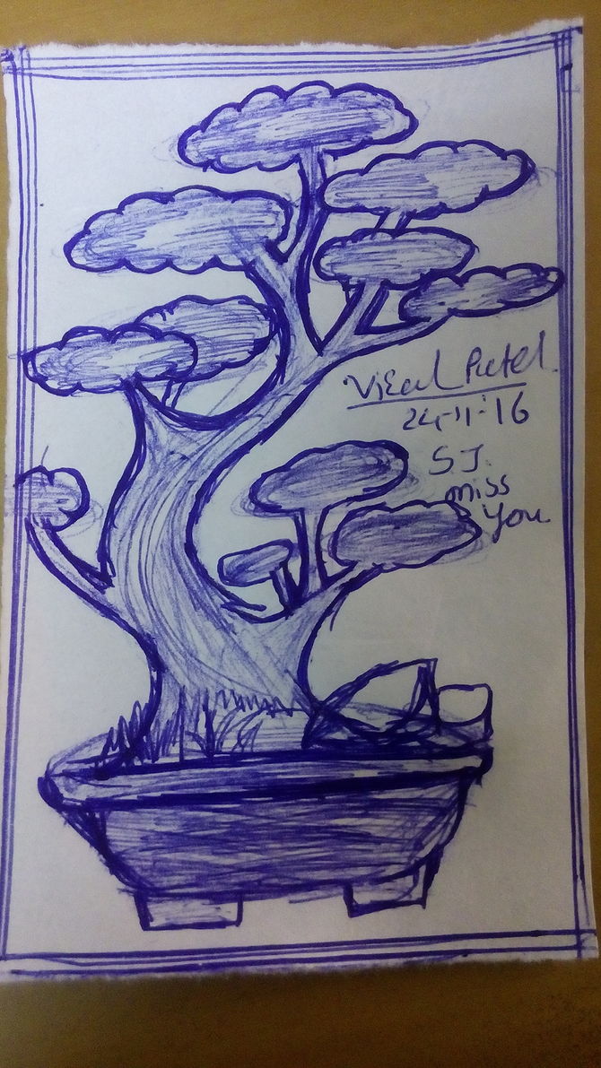 670x1191 How To Draw A Bonsai Tree 8 Steps (With Pictures) - Bonsai Tree Sketch