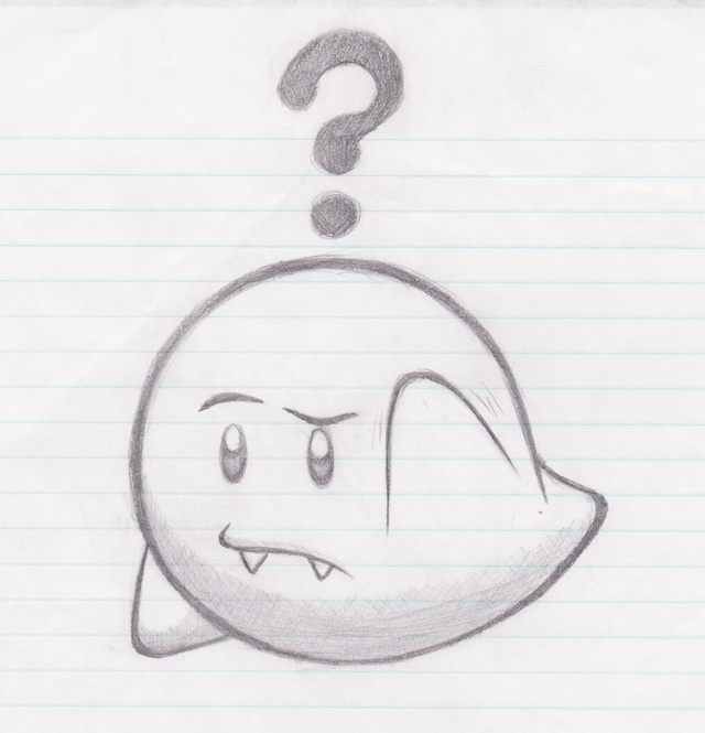 640x665 Confused Boo Sketch By Darklink570 - Boo Sketch