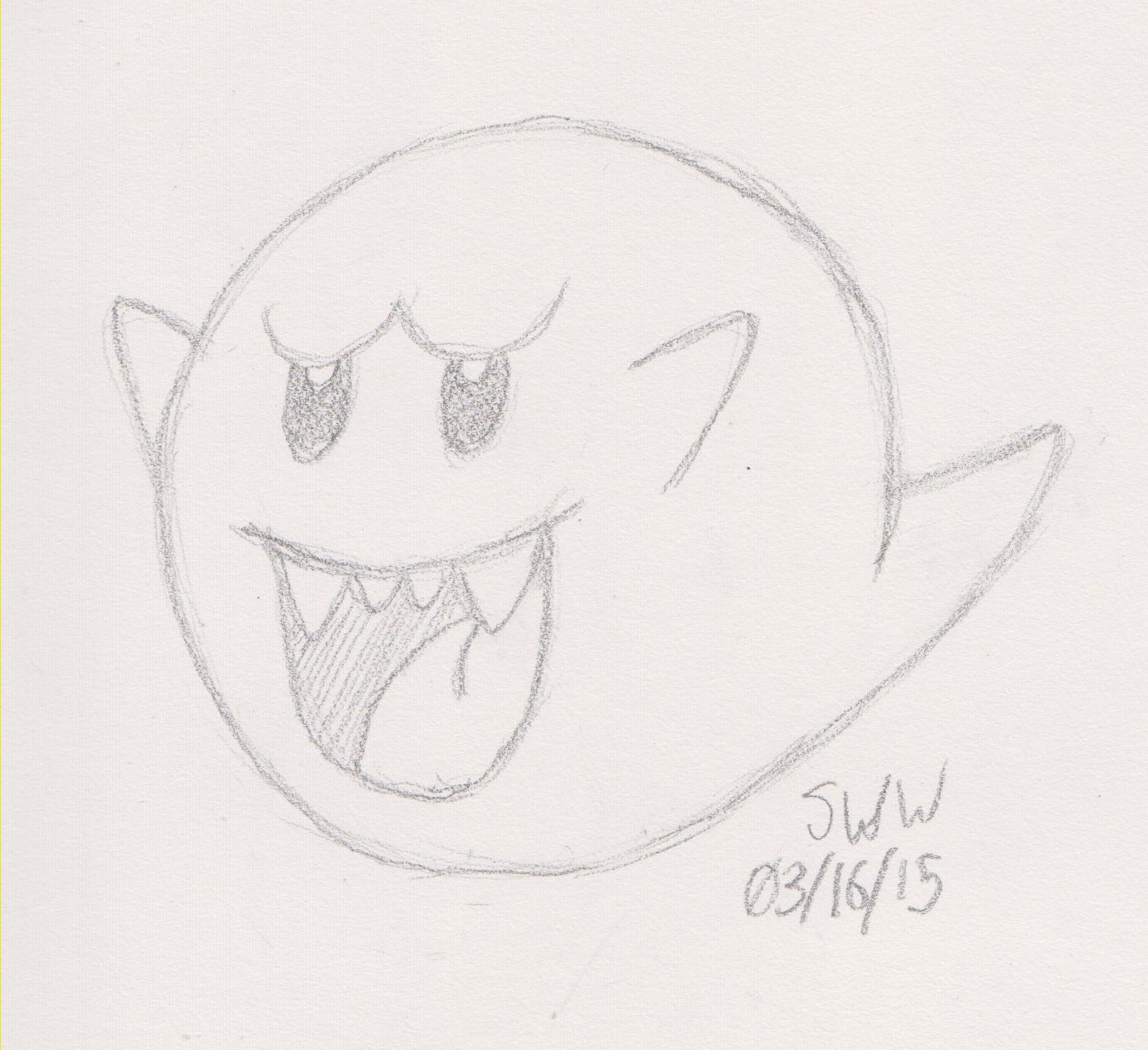1457x1332 Lent Sketch 27 Boo (Mario Series) Weasyl - Boo Sketch