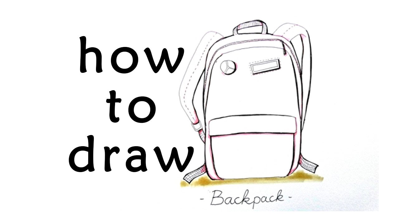 1280x720 How To Draw Bag - Bookbag Sketch