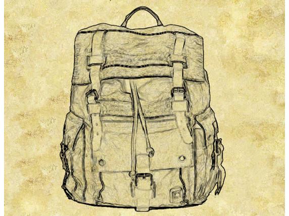 572x429 Premium Unisex Hiking Outdoor Canvas Hiking Backpack Serbags - Bookbag Sketch