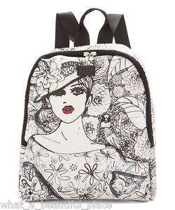 250x300 Izak Black Red Lipstick Woman Backpack Book Bag Sketch Abstract - Bookbag Sketch