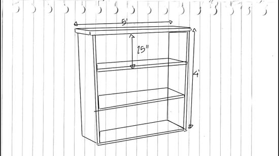550x309 How To Build Wooden Bookshelves 7 Steps (With Pictures) - Bookcase Sketch