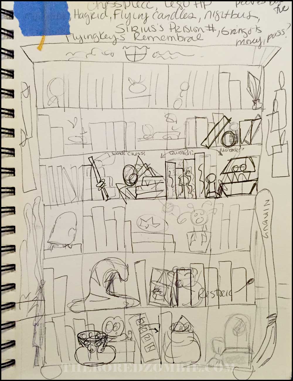 1000x1299 Look Into My Sketches Harry Potter Bookcase Quilt Edition The - Bookcase Sketch