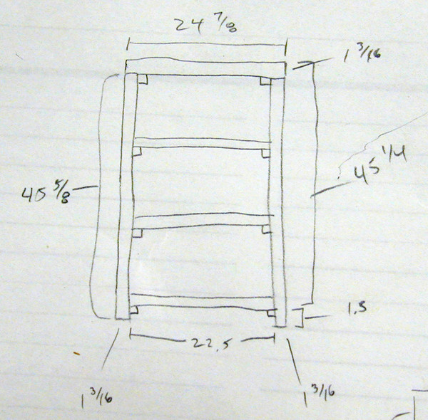 600x590 Panofish Building A Bookcase From Scrap - Bookcase Sketch