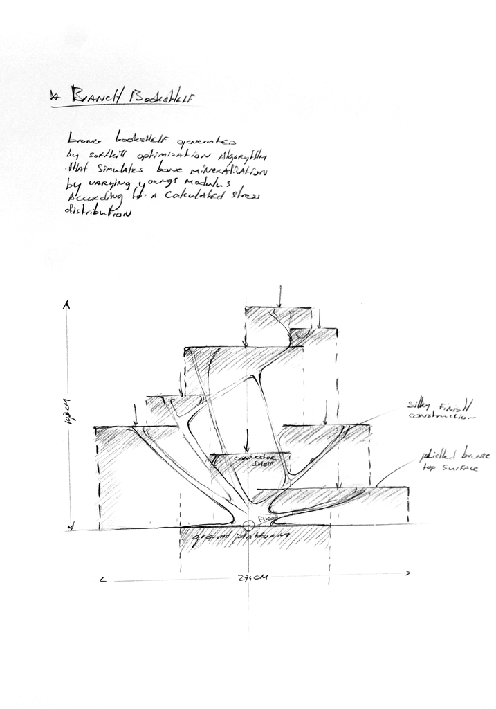 717x1024 Sketch, Branch Bookshelf, 2010 Objects Collection Of Cooper - Bookshelf Sketch
