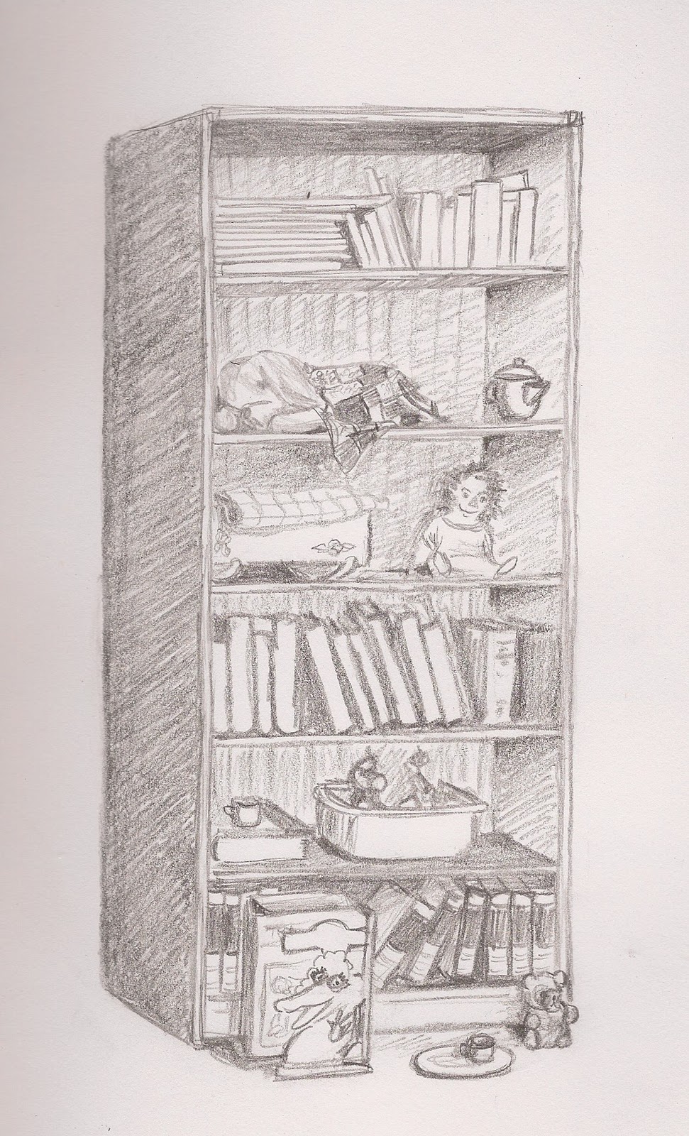 971x1600 Sketch A Day 2011 October 19, 2011 - Bookshelf Sketch