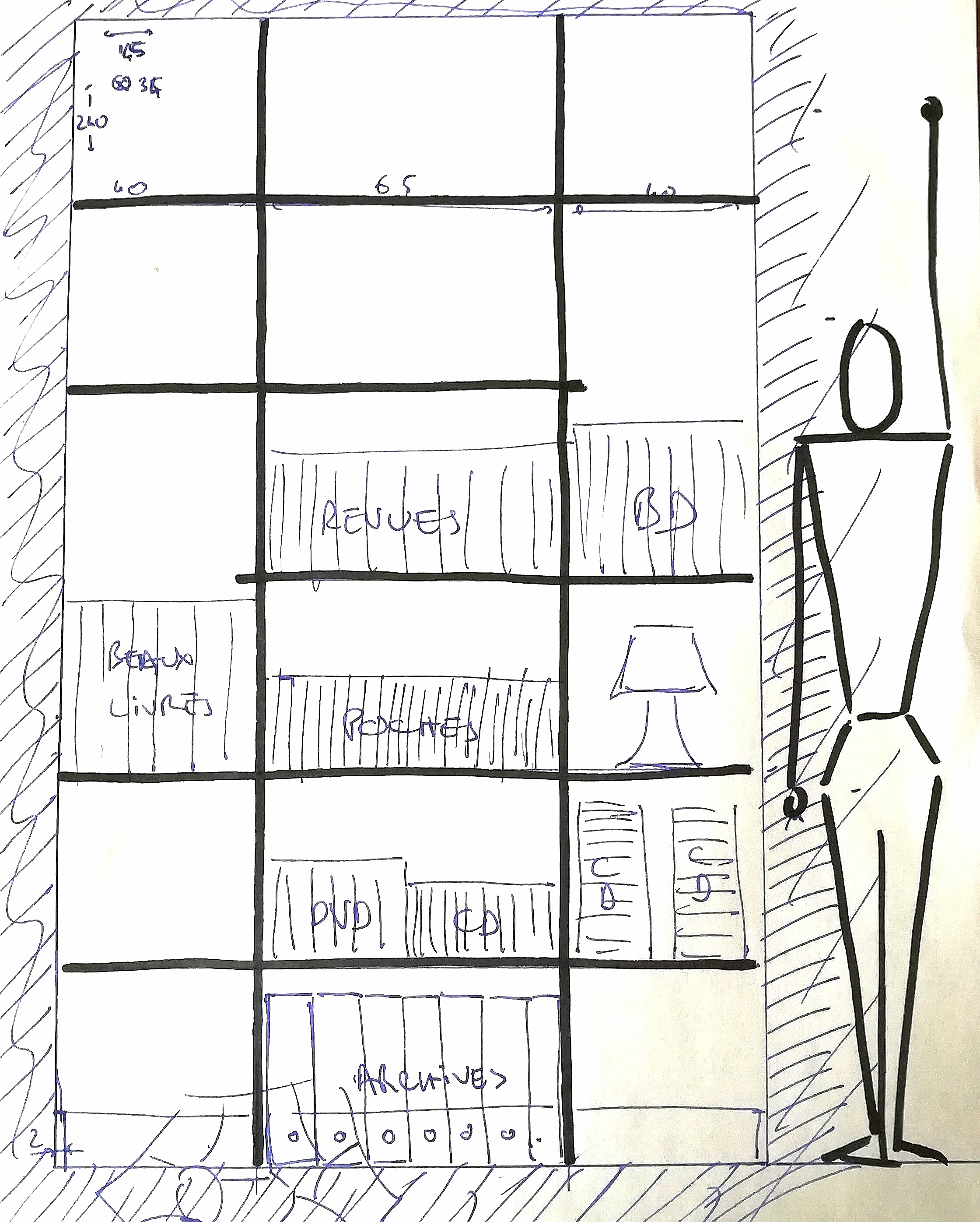 2240x2791 Woodworking - Bookshelf Sketch