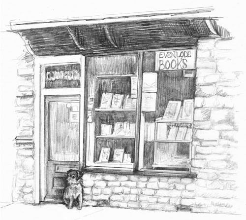 500x446 Evenlode Books - Bookshop Sketch