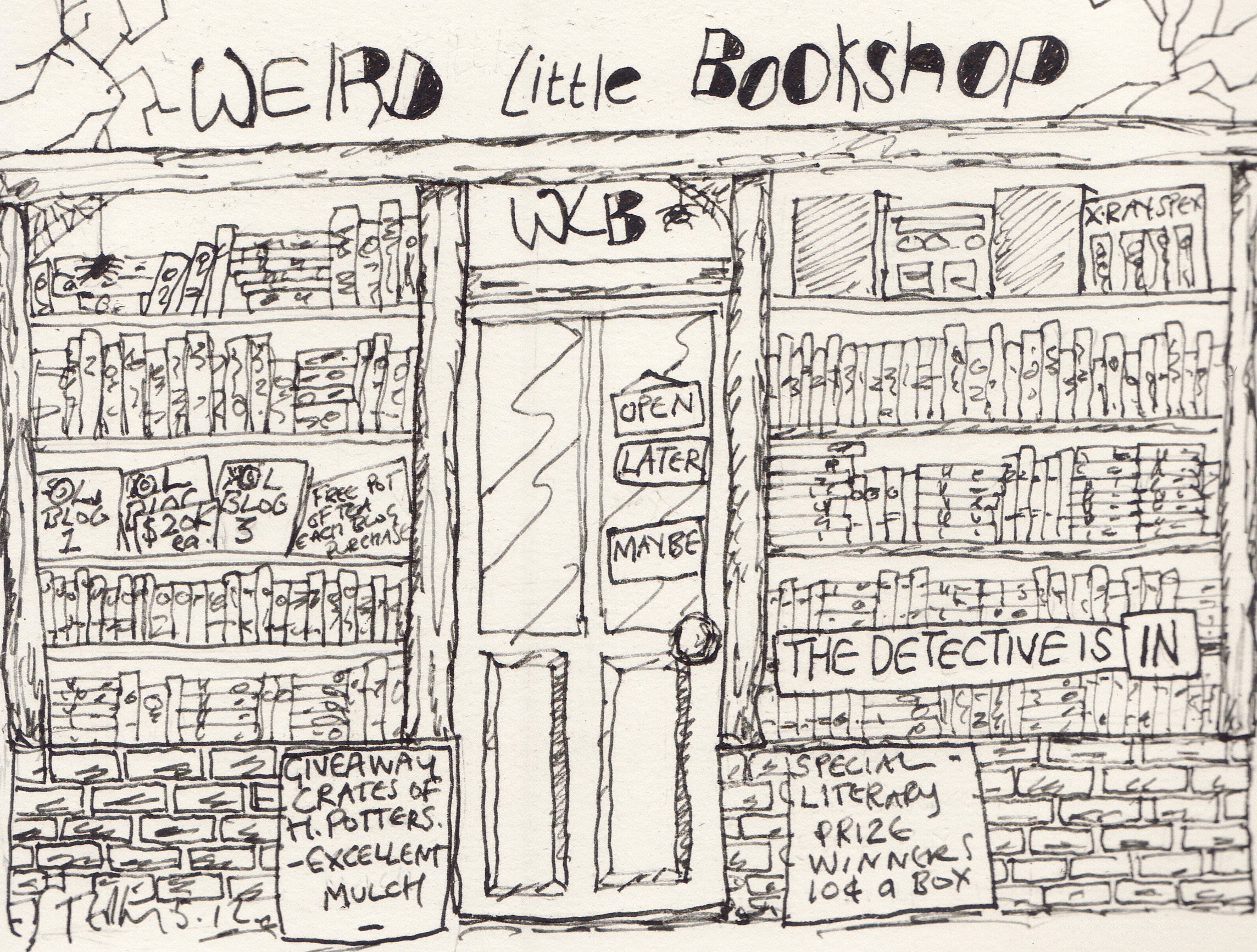 Bookshop Sketch At PaintingValley.com | Explore Collection Of Bookshop ...