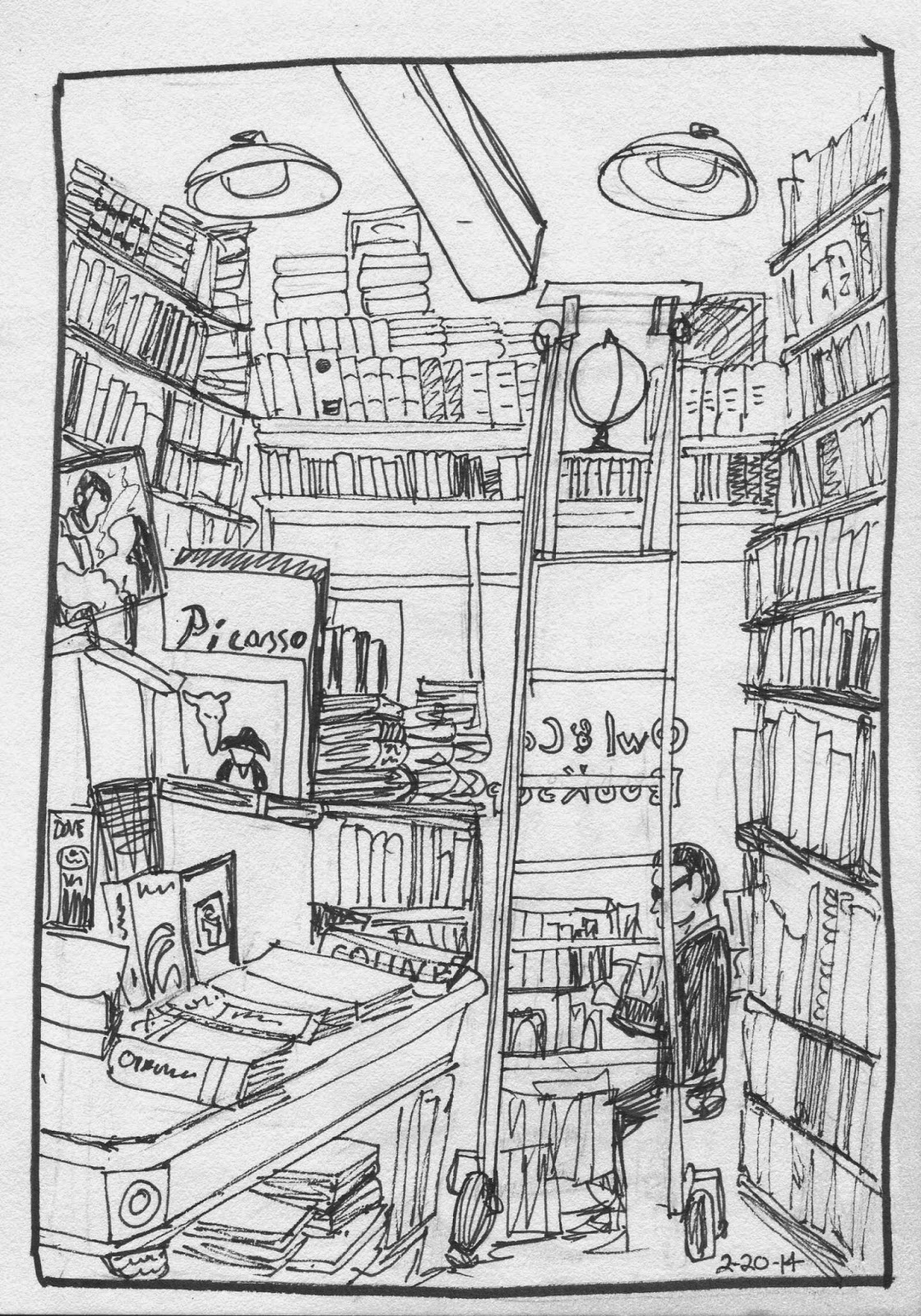 1120x1600 Urban Sketchers S.f. Bay Area Owl Amp Company Bookshop - Bookshop Sketch