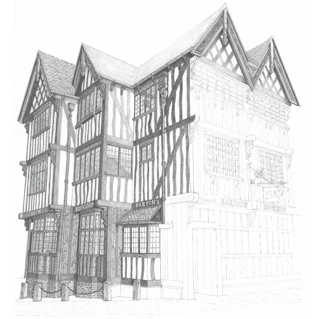 1080x1079 Bartonsbookshop - Bookshop Sketch