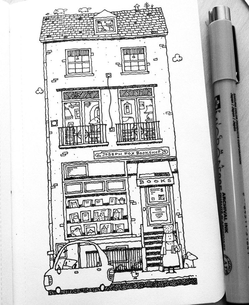 800x978 Bookshop Sketchbook Doodles, Draw And Sketches - Bookshop Sketch