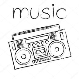 260x260 Clipart Resolution 800600 - Boombox Sketch