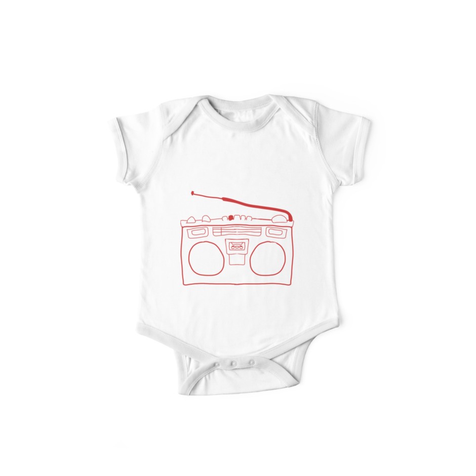 940x940 Red Boombox Sketch One Piece - Boombox Sketch