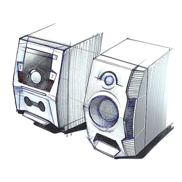 600x600 Product Sketches Afka Bureau - Boombox Sketch