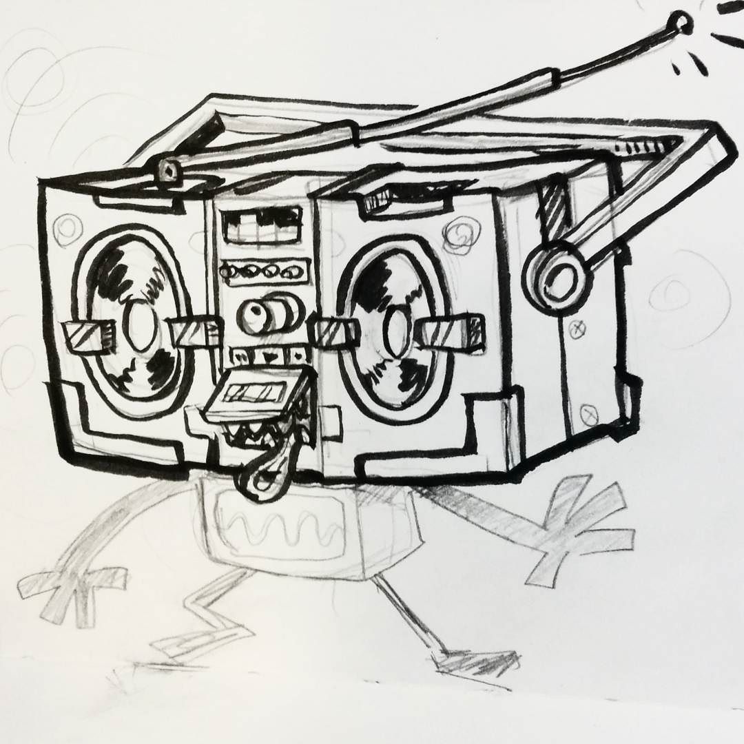Boombox Sketch at PaintingValley.com | Explore collection of Boombox Sketch