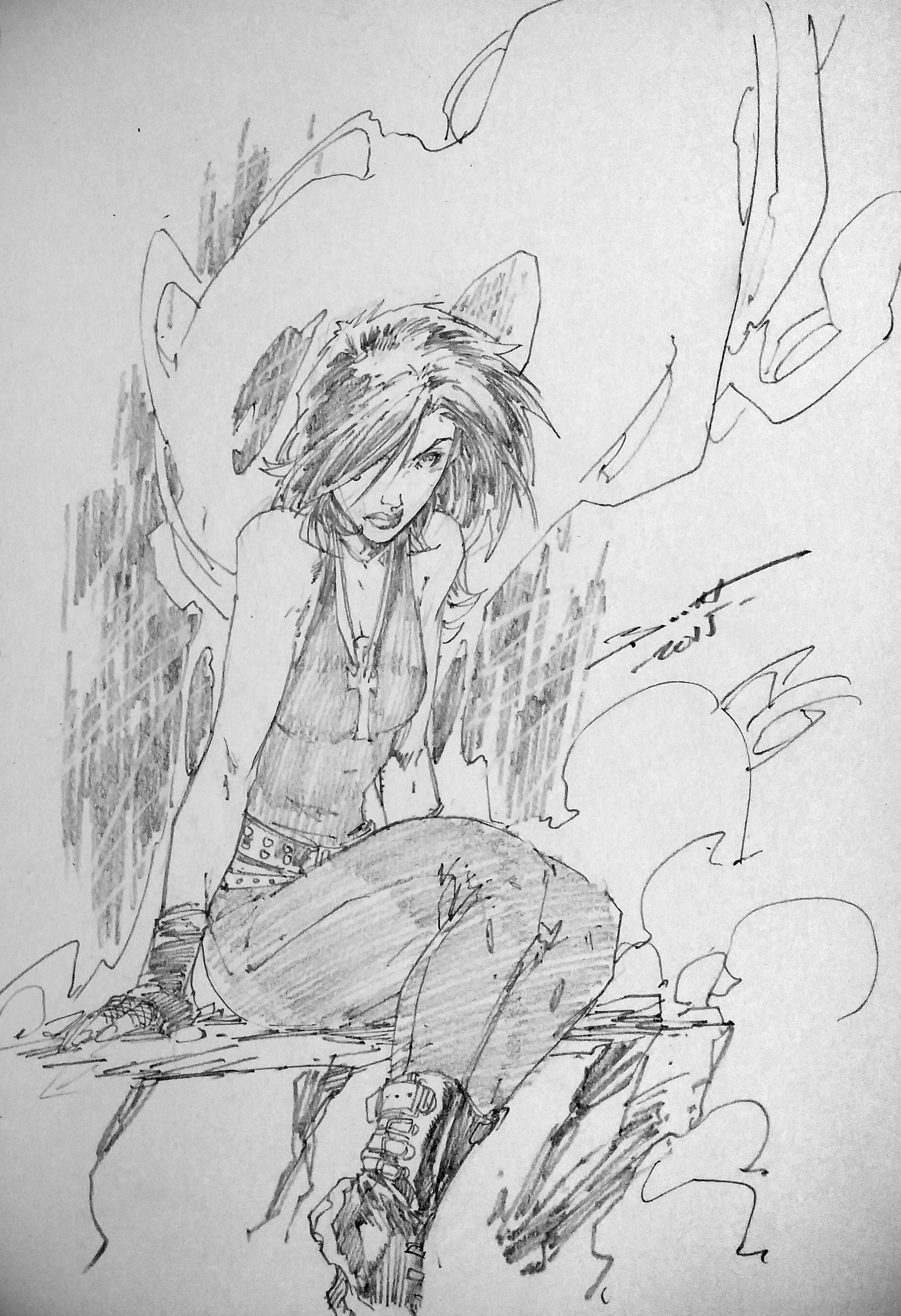 2106x3075 Death (Sandman) Pencil Sketch By Brett Booth Dccomics - Booth Sketch