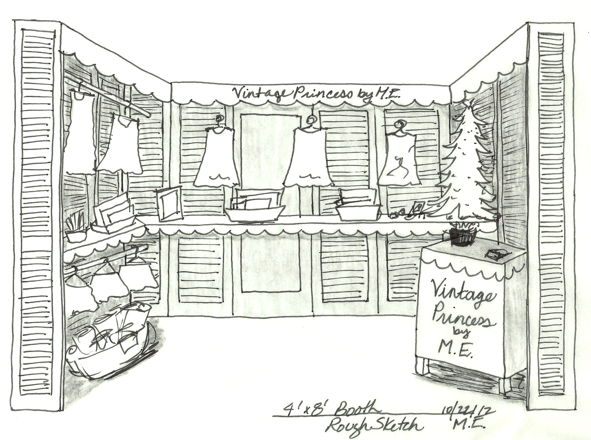 1895x1410 Day 23 Booth Display~ Sketches Molly B - Booth Sketch